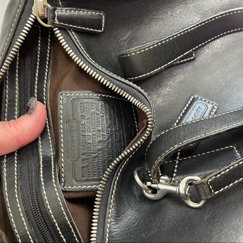 COACH Satchel Crossbody Doctor Satchel Bag Black Leather - Picture 11 of 11